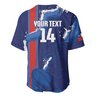 Custom Chile Rugby 2026 Baseball Jersey Vamos Los Condores Grunge Blue Version