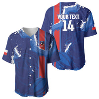 Custom Chile Rugby 2026 Baseball Jersey Vamos Los Condores Grunge Blue Version