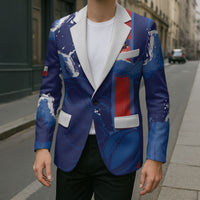 Custom Chile Rugby 2026 Blazer Vamos Los Condores Grunge Blue Version