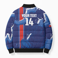 Custom Chile Rugby 2026 Bomber Puffer Jacket Vamos Los Condores Grunge Blue Version