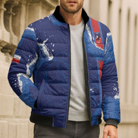 Custom Chile Rugby 2026 Bomber Puffer Jacket Vamos Los Condores Grunge Blue Version