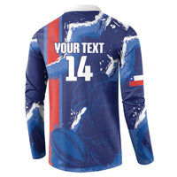 Custom Chile Rugby 2026 Button Sweatshirt Vamos Los Condores Grunge Blue Version