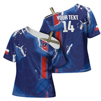 Custom Chile Rugby 2026 Cross Shoulder Shirt Vamos Los Condores Grunge Blue Version