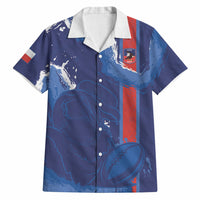 Custom Chile Rugby 2026 Hawaiian Shirt Vamos Los Condores Grunge Blue Version