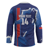 Custom Chile Rugby 2026 Hockey Jersey Vamos Los Condores Grunge Blue Version