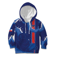 Custom Chile Rugby 2026 Kid Hoodie Vamos Los Condores Grunge Blue Version