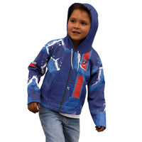 Custom Chile Rugby 2026 Kid Hoodie Vamos Los Condores Grunge Blue Version
