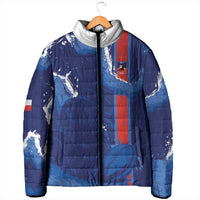 Custom Chile Rugby 2026 Padded Jacket Vamos Los Condores Grunge Blue Version