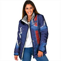 Custom Chile Rugby 2026 Padded Jacket Vamos Los Condores Grunge Blue Version