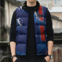 Custom Chile Rugby 2026 Sleeveless Puffer Jacket Vamos Los Condores Grunge Blue Version
