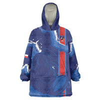 Custom Chile Rugby 2026 Wearable Blanket Hoodie Vamos Los Condores Grunge Blue Version