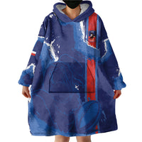 Custom Chile Rugby 2026 Wearable Blanket Hoodie Vamos Los Condores Grunge Blue Version