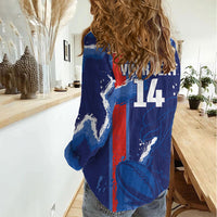Custom Chile Rugby 2026 Women Casual Shirt Vamos Los Condores Grunge Blue Version