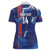 Custom Chile Rugby 2026 Women Polo Shirt Vamos Los Condores Grunge Blue Version