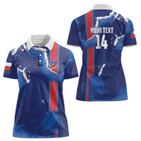 Custom Chile Rugby 2026 Women Polo Shirt Vamos Los Condores Grunge Blue Version