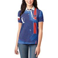 Custom Chile Rugby 2026 Women Polo Shirt Vamos Los Condores Grunge Blue Version