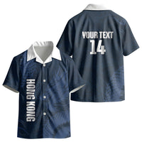 Custom Hong Kong Rugby 2026 Kid Hawaiian Shirt Go Dragon Blue Version