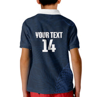 Custom Hong Kong Rugby 2026 Kid Polo Shirt Go Dragon Blue Version