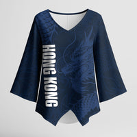 Custom Hong Kong Rugby 2026 Kimono Sleeve Blouse Go Dragon Blue Version