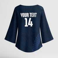 Custom Hong Kong Rugby 2026 Kimono Sleeve Blouse Go Dragon Blue Version