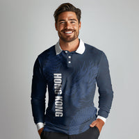 Custom Hong Kong Rugby 2026 Long Sleeve Polo Shirt Go Dragon Blue Version