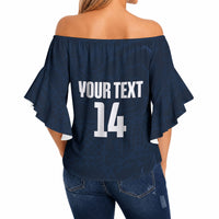 Custom Hong Kong Rugby 2026 Off Shoulder Wrap Waist Top Go Dragon Blue Version