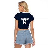 Custom Hong Kong Rugby 2026 Raglan Cropped T Shirt Go Dragon Blue Version