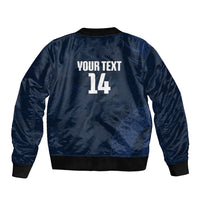 Custom Hong Kong Rugby 2026 Sleeve Zip Bomber Jacket Go Dragon Blue Version