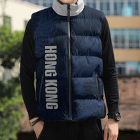 Custom Hong Kong Rugby 2026 Sleeveless Puffer Jacket Go Dragon Blue Version
