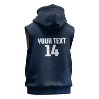 Custom Hong Kong Rugby 2026 Sleeveless Zip Hoodie Go Dragon Blue Version