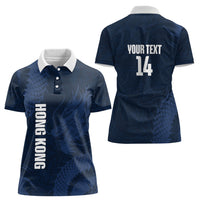 Custom Hong Kong Rugby 2026 Women Polo Shirt Go Dragon Blue Version