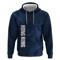 Custom Hong Kong Rugby 2026 Zip Hoodie Go Dragon Blue Version