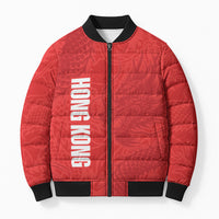 Custom Hong Kong Rugby 2026 Bomber Puffer Jacket Go Dragon Red Version