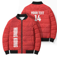 Custom Hong Kong Rugby 2026 Bomber Puffer Jacket Go Dragon Red Version