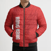 Custom Hong Kong Rugby 2026 Bomber Puffer Jacket Go Dragon Red Version