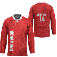 Custom Hong Kong Rugby 2026 Hockey Jersey Go Dragon Red Version