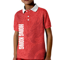 Custom Hong Kong Rugby 2026 Kid Polo Shirt Go Dragon Red Version