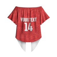 Custom Hong Kong Rugby 2026 Off Shoulder Wrap Waist Top Go Dragon Red Version