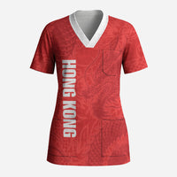 Custom Hong Kong Rugby 2026 Scrub Top Go Dragon Red Version
