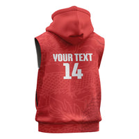 Custom Hong Kong Rugby 2026 Sleeveless Hoodie Go Dragon Red Version