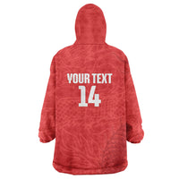 Custom Hong Kong Rugby 2026 Wearable Blanket Hoodie Go Dragon Red Version