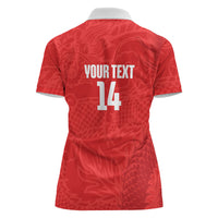 Custom Hong Kong Rugby 2026 Women Polo Shirt Go Dragon Red Version