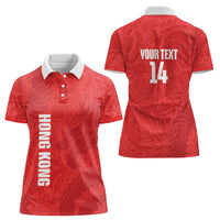 Custom Hong Kong Rugby 2026 Women Polo Shirt Go Dragon Red Version