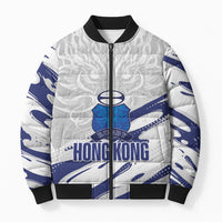 Custom Hong Kong Rugby 2026 Bomber Puffer Jacket Go Dragon White Version