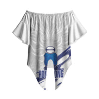 Custom Hong Kong Rugby 2026 Off Shoulder Wrap Waist Top Go Dragon White Version