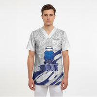 Custom Hong Kong Rugby 2026 Scrub Top Go Dragon White Version