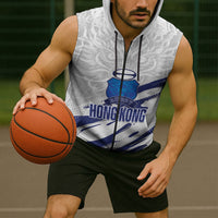 Custom Hong Kong Rugby 2026 Sleeveless Zip Hoodie Go Dragon White Version