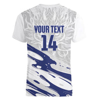 Custom Hong Kong Rugby 2026 Women V-Neck T-Shirt Go Dragon White Version