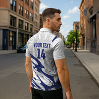 Custom Hong Kong Rugby 2026 Zipper Polo Shirt Go Dragon White Version