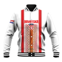 Custom Croatia Football 2026 Baseball Jacket Hrvatska Checkerboard Trophy Style